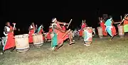 Drummers around a central drum