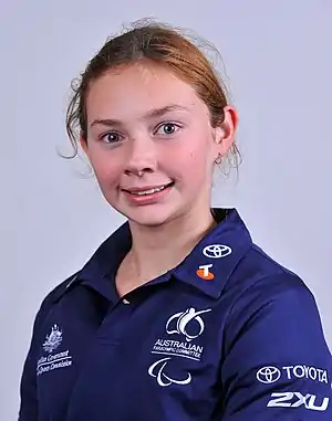 Image 23Maddison ElliottPhotograph: John Sherwell, Australian Paralympic CommitteeMaddison Elliott (b. 1998) is an Australian swimmer. She is S8 classified, having right side cerebral palsy as a result of a neonatal stroke. At the 2012 Summer Paralympics in London, she became the youngest Australian Paralympic medallist by winning bronze medals in the women's 400 m and 100 m freestyle S8 events. She then became the youngest Australian gold medallist when she was a member of the women's 4×100 m freestyle relay 34 points team.More selected pictures