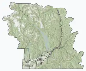 Map showing the location of Rolley Lake Provincial Park