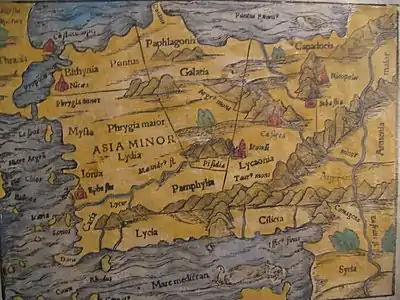 Part of a 15th-century map showing Galatia.