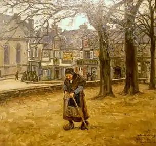 Germain David-Nillet's "Le jour des pauvres". A 1920 painting held by the Musée du Faouët.