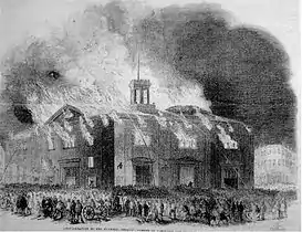 The National on fire, 1852