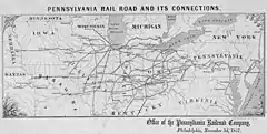 Map of Pennsylvania Railroad, November 3, 1857