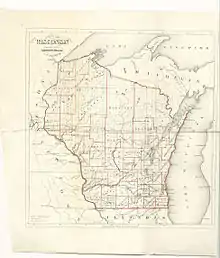 Image 451865 map Wisconsin prepared by Increase Lapham (from History of Wisconsin)