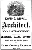 Advertisement for Edward G. Caldwell, architect, 1868