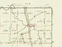 1872 Land plat of the Yankton Sioux Pipestone Reservation held by the National Park Service