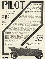 1911 Pilot 35-hp and 50-hp advertisement - Motor Age