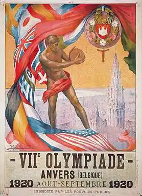 Image 28Poster for the 1920 Summer Olympics, held at Antwerp (from History of Belgium)