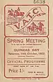 Front cover 1922 Toorak Handicap racebook