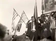 Image 72Nicolae Ceaușescu and others welcome the Red Army as it enters Bucharest on 30 August 1944. (from History of Romania)