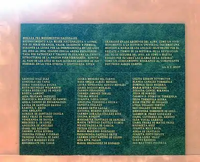 Plaque honoring the female participants of the 1950 Jayuya Uprising