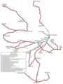 Streetcar lines remaining in Boston in 1953.