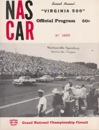 1957 Virginia 500 program cover