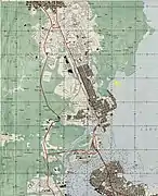 Detail of map of Lagos, 1962, showing Makoko and Lagos Mainland