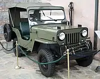 A 1963 Türk Willys Overland CJ-3B on display at the Rahmi M. Koç Museum of Transportation, Istanbul