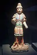 7th century painted figure of a Tang military officer