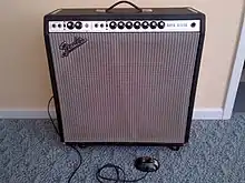 A color photograph of a 1972 Fender Super Reverb