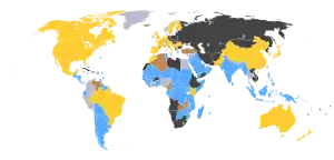 alt=Map displaying countries that won medals during 1984 Summer Olympics.