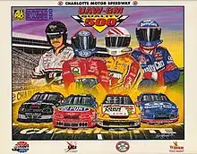 The 1996 UAW-GM Quality 500 program cover, with artwork by NASCAR artist Sam Bass.