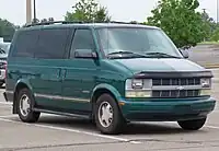 1998 Chevrolet Astro base model, showing standard sealed beam headlights