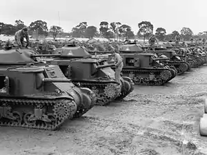 1st Armoured Division M3 Grant tanks in June 1942