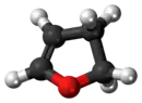 Ball-and-stick model of the 2,3-dihydrofuran molecule