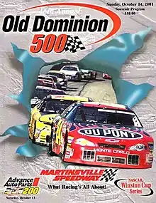 The 2001 Old Dominion 500 program cover.