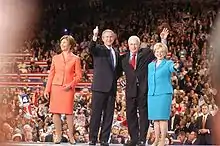 Laura and George Bush with Dick and Lynne Cheney during the 2004 convention