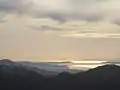 Inverkip power station chimney, seen in 2009 from Ben Vorlich (Loch Lomond).