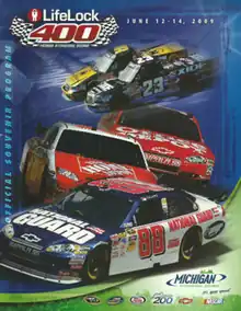 The 2009 LifeLock 400 program cover.