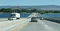 Heading eastbound on the completed bridge