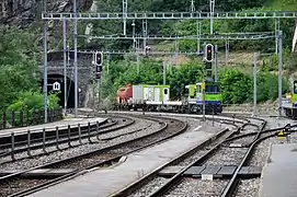 Looking west from the station