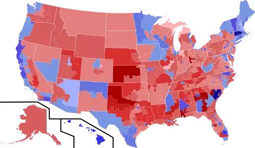 Results shaded by winners share of vote