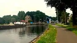 Bridge and lock on the Zuid-Willemsvaart in Lozen, Bocholt.