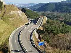 An emergency escape ramp on Misiryeong Penetrating Road in Gangwon Province, Korea