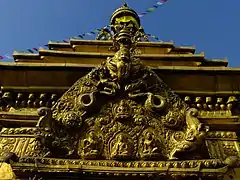 Close-up of Swayambhunath stupa