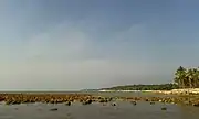 Kiltan island seen from southern extreme point of reef also here is a small channel named Mooni