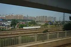 View of Shuangdunji in Changfeng from the Hefei–Bengbu high-speed railway