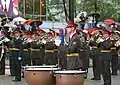 A bandmember at Amur Waves International Military Bands Festival.