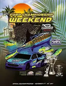 The 2017 Ford EcoBoost 400 program cover. Artwork by Guy Harvey.