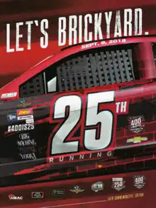 The 2018 Brickyard 400 program cover, celebrating the 25th anniversary of the race.