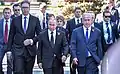 Vladimir Putin with Serbian President Aleksandar Vučić and Israeli Prime Minister Benjamin Netanyahu.