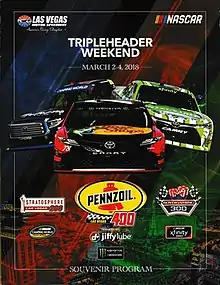 The 2018 Pennzoil 400 program cover.