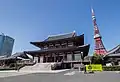 Zōjōji (a temple in Shiba Park) and Tokyo Tower