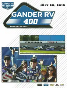 The 2019 Gander RV 400 program cover.