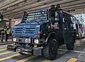 Unimog armoured personnel carrier.