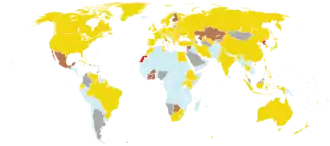 Map displaying countries that won medals during 2020 Summer Olympics