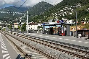 railway line and side platforms