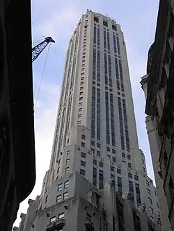 View of 20 Exchange Place's tower from below