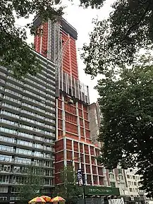 220 Central Park South under construction in July 2016 as seen from Central Park